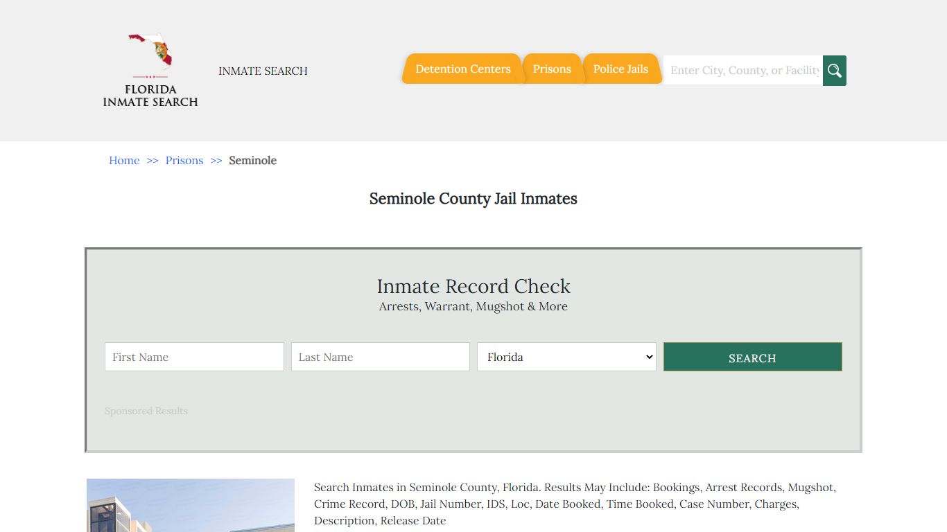 Seminole County Jail Inmates | Florida Inmate Search